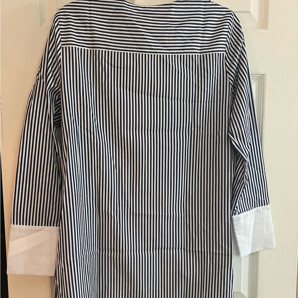 Harshman/Women’s NWT Stripes Navy and White Tunic Shirt Size M - Picture 3 of 5